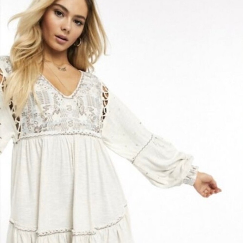 🎉2x Host Pick🎉 Free People "Much Love" embroidered cotton tunic top. - Picture 13 of 16